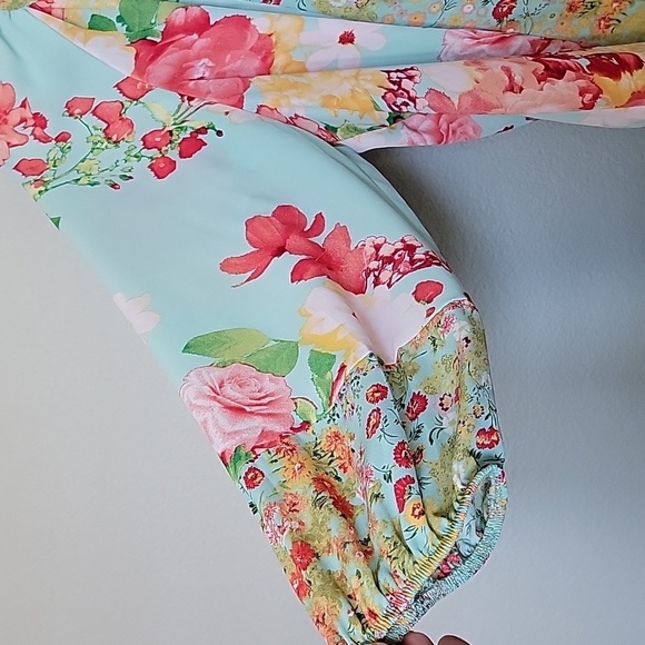 Fig and Flower Vibrant Boho Small Mixed Pattern Floral Blouse Top - Picture 5 of 7